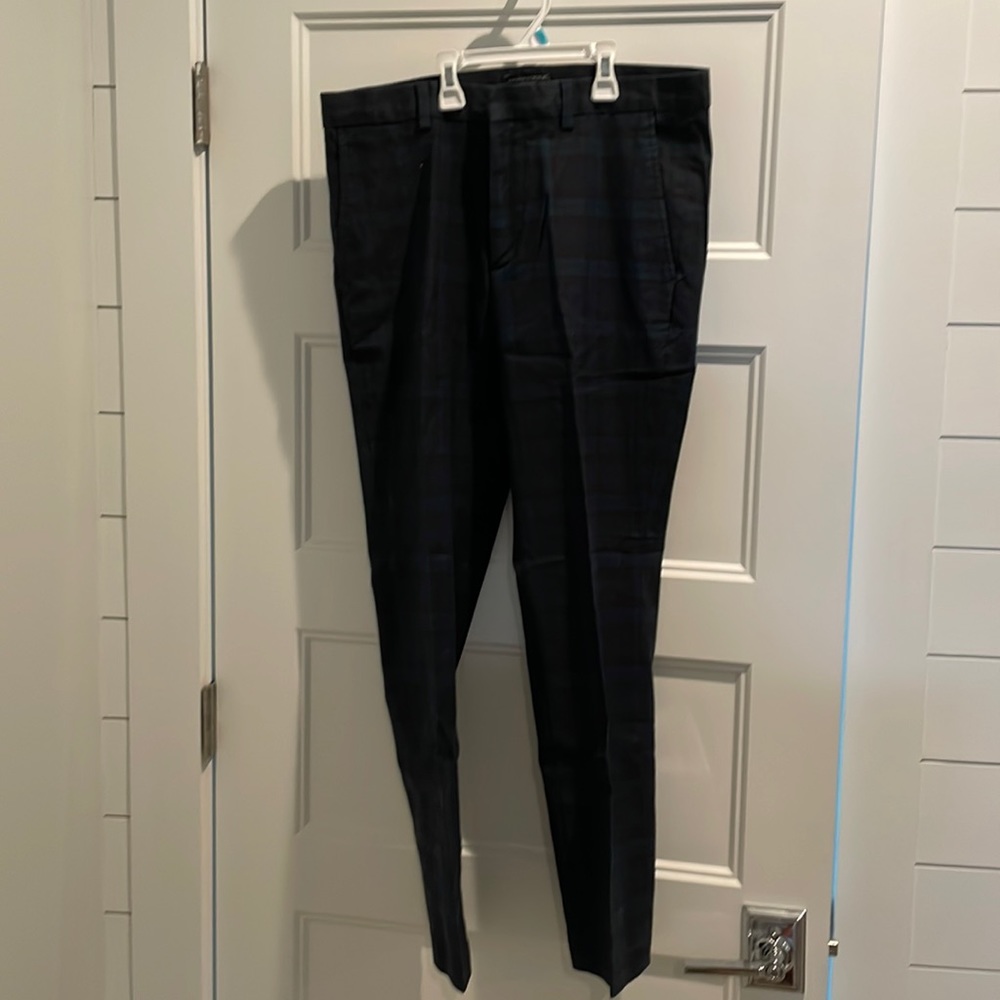 Banana Republic Navy Blue and Green Plaid pants